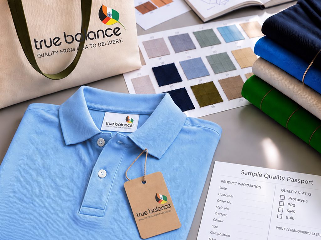 Textile product development with fabric samples and workwear by true balance